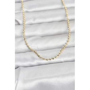 CM 14K Gold Renk Top Zincirli Model 60 cm Kadın Kolye