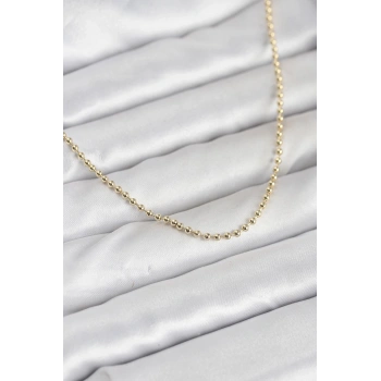 CM 14K Gold Renk Top Zincirli Model 60 cm Kadın Kolye