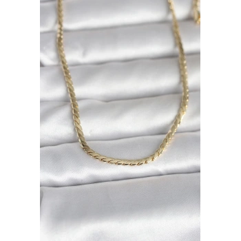 CM 14K Gold Renk Yassı Model 60 cm Kadın Kolye