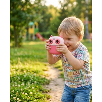 Çocuklar İçin Anında Baskılı Kamera 6 Renk Kalem 5 Rulo Kağıt Hediyeli Eğitici Eğlenceli Fotoğraf Makinesi