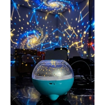 Çok Renkli LED Yıldız Projektör Gece Lambası Bluetooth Müzik Çalar ve Kumandalı Kontrol