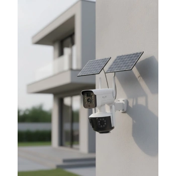 Çoklu Lensli 9MP Solar IP Kamera Uzaktan İzleme ve Alarm Bildirimli