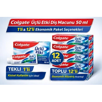 Colgate Üçlü Etki Diş Macunu 50 ml Çürük Koruma & Ferah Nefes 1 ADET