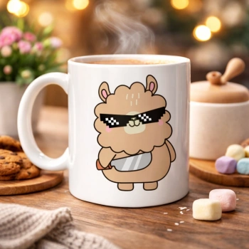 Cool Alpaka Tasarımlı Porselen Kupa MODEL 92 – Eğlenceli, Havalı ve Enerjik Kahve Kupası