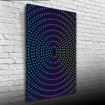 Dairesel sıralı Renkli Noktalar Kanvas Tablo 50 x 70