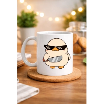 “Deal With It” Havalı Ördek Tasarımlı Porselen Kupa MODEL 80 – Eğlenceli, Mizahi & Hediyelik Kahve Kupası