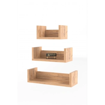 Dekoratif Ceviz U Duvar Rafı Şık Ve Modern Raf Tasarımı