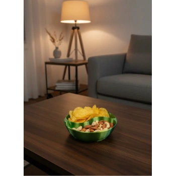 Dekoratif Yeşil Çerezlik Kase 4’lü Set 3x12 cm