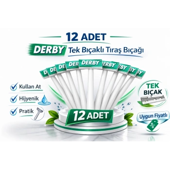 Derby Tek Bıçaklı Tıraş Bıçağı Avantajlı Paket Seçenekleri 12 ADET