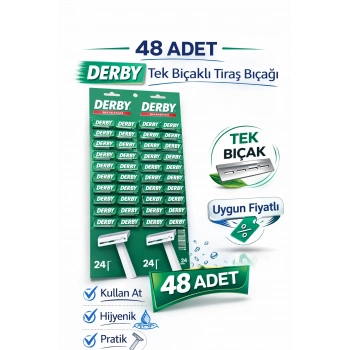 Derby Tek Bıçaklı Tıraş Bıçağı Avantajlı Paket Seçenekleri 48 ADET
