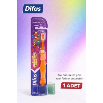 Difaş Kids Çocuk Diş Fırçası Koruyucu Kapaklı Yumuşak Kıllı 1 Adet