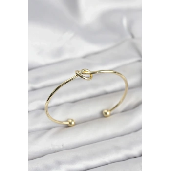 Düğüm Model Pirinç Gold Renk Kadın Bileklik