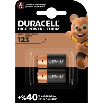 Duracell Lityum CR123A Pil 2li
