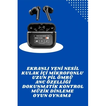 Ekranlı Yeni Nesil Pro Kulaklık ve Akıllı Saat Kampanyası Kulak İçi Mikrofonlu