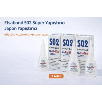Elsabond 502 Süper Yapıştırıcı Japon Yapıştırıcı 20g Güçlü Hızlı Kuruyan Super Glue 3 Adet