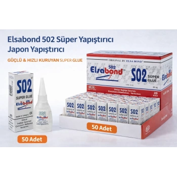 Elsabond 502 Süper Yapıştırıcı Japon Yapıştırıcı 20g Güçlü Hızlı Kuruyan Super Glue 50 Adet