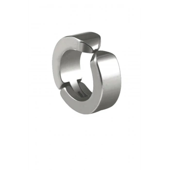 Erkek Küpesi - 1 Adet Çelik Kıstırmalı Küpe Paslanmaz Atmaz Çelik Gümüş Renk Küpe