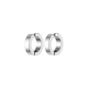 Erkek Küpesi - 2 Adet Çelik Kıstırmalı Küpe Paslanmaz Atmaz Çelik Gümüş Renk Küpe