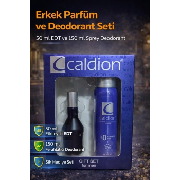 Erkek Parfüm ve Deodorant Seti 50 ml EDT + 150 ml Sprey Deodorant Kalıcı Ferah Koku Hediye Seti