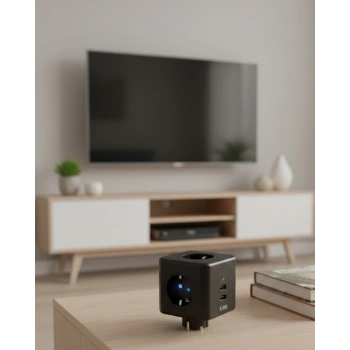 Ev ve Ofis Kullanımı İçin Akım Korumalı USB Girişli Priz