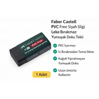 Faber Castell NO.30 PVC Free Siyah Silgi 1 Adet Leke Bırakmaz Yumuşak Doku