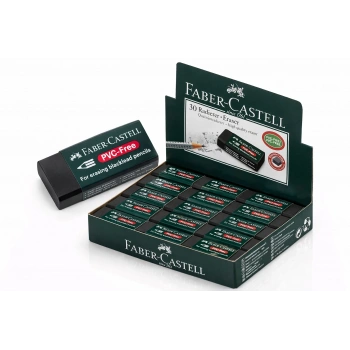 Faber Castell No30 PVC Free Siyah Silgi 30 Adet Leke Bırakmaz Yumuşak Doku Toplu Paket