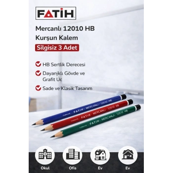 Fatih Mercanlı 12010 HB Kurşun Kalem 3 Adet