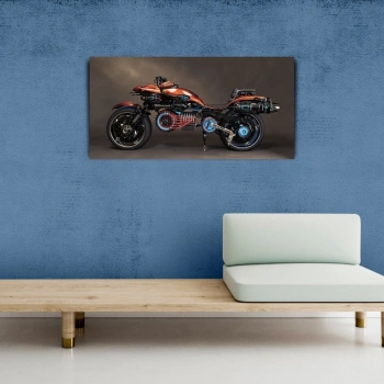 Futuristik Motosiklet Resmi Kanvas Tablo 60 x 120