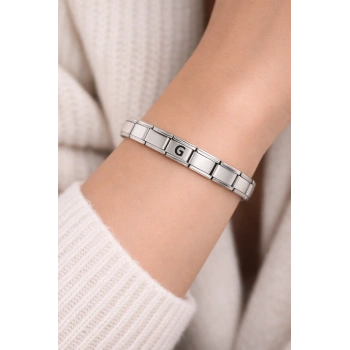 G Harfli Çelik Bileklik G – Kişiye Özel Baş Harf Bileklik – Paslanmaz Çelik Zarif Kadın Bileklik