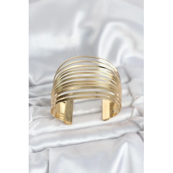 Gold Renk Pirinç Kaburga Model Kadın Bileklik