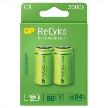 GP Recyko 3000mAh C Orta Boy Şarj Edilebilir Pil 2li Paket
