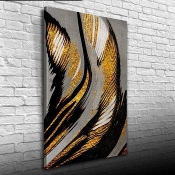 Gri ve Altın Rengi Dekoratif Kanvas Tablo 50 x 70