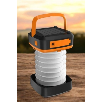 Güneş Enerjili Led Lamba Kamp Lambası Katlanabilir Lamba USB Şarjlı