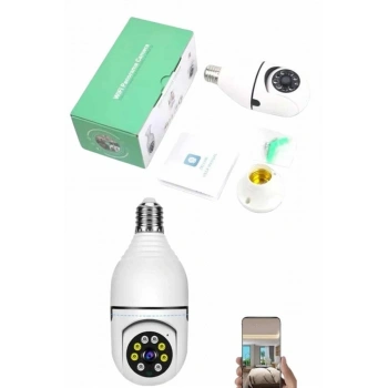 Güvenlik Kamerası Wi-Fi Özellikli 360 Derece Full Hd 1080p Ampül Kamera