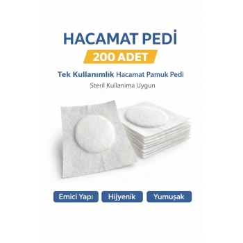 Hacamat Pedi 200 Adet – Tek Kullanımlık Hacamat Pamuk Pedi Steril Kullanıma Uygun