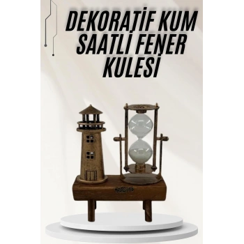 Hediyelik Eşya Retro Ahşap Deniz Feneri Kum Saati Biblo