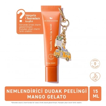 Herbaderm Dudak Peelingi Mango Aromalı 15 ml (Charm Hediyeli)