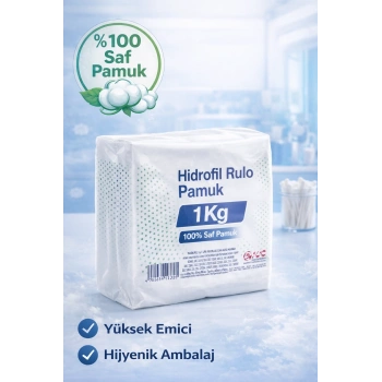 Hidrofil Rulo Pamuk 1 Kg Saf Pamuk Yüksek Emici Medikal ve Kozmetik Kullanım 1 ADET