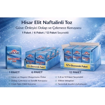 Hisar Elit Naftalinli Toz Güve Önleyici Dolap ve Çekmece Koruyucu 1 Adet