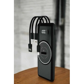 Hızlı Şarj Dijital Göstergeli Powerbankli Çoklu Şarj Özelliği