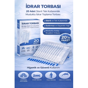 İdrar Torbası Steril Medikal İdrar Toplama Torbası 20 ADET