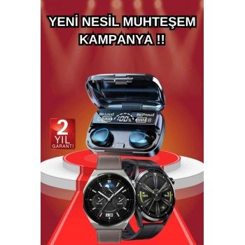 İkili Set Akıllı Saat Ve Bluetooth Kulaklık Kablosuz Uzun Pil Ömrü Spor Modları