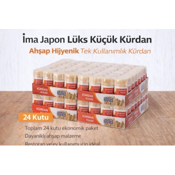 İma Japon Lüks Küçük Kürdan Ahşap Hijyenik Tek Kullanımlık Kürdan 24 Adet