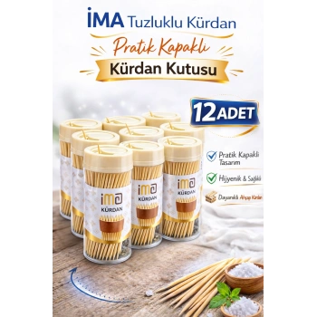 İMA Tuzluklu Kürdan 12 Adet | Pratik Kapaklı Kürdan Kutusu