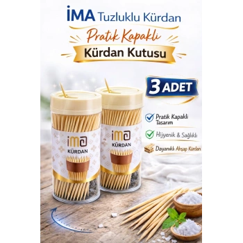 İMA Tuzluklu Kürdan 3 Adet | Pratik Kapaklı Kürdan Kutusu
