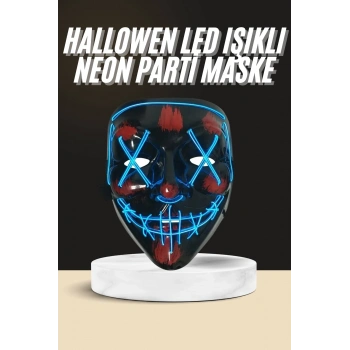 Işıklı Led Maske Parti Eğlence Maskesi Hallowen Neon Maske