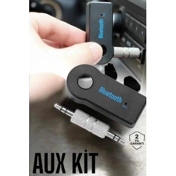Kablosuz Bluetooth Aux Araç Kiti Siyah Hafıza Kartlı