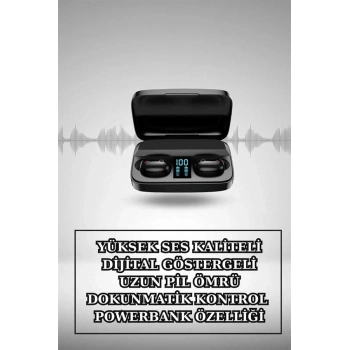 Kablosuz Bluetooth Kulaklık ve Kordon Hediyeli Akıllı Saat Nabız Ölçer Uzun Pil Ömrü