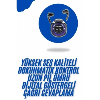 Kablosuz Dijital Göstergeli Powerbanklı IOS ve  Android Uyumlu  Kulaklık