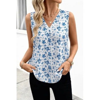 Kadın Askılı V Yakalı Süprem Bluz